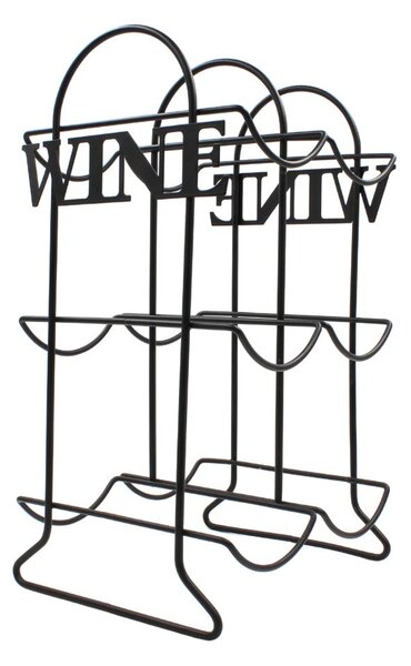 Suport Sticle Vin, din Metal Negru – 6 Sticle | Excellent Houseware