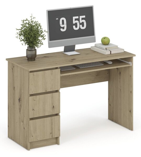 Birou CINO, stejar artisan, PAL laminat, 120x50x77 cm