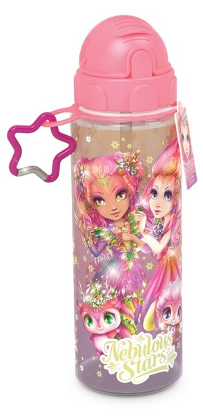 Sticlă de apă cu agățătoare stea, personaj Hazelia&Petulia, 500 ml, Nebulous Star