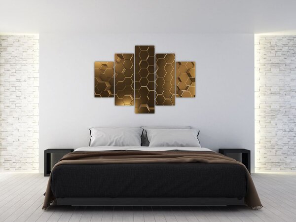 Tablou - Hexagoane verzi (150x105 cm)