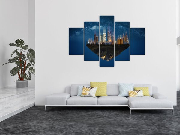 Tablou - Metropola plutind în spațiu (150x105 cm)