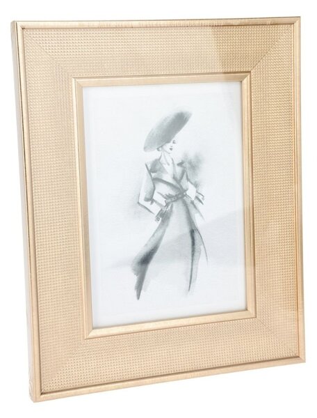 Ramă foto aurie 13x18 cm, cu sticlă, cadru PS și spate MDF