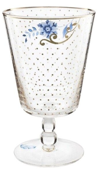 Pahar cu picior, Pip Studio, 360ml, Golden Dots, colecția Royal White