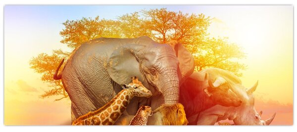 Tablou - Animale africane (120x50 cm)