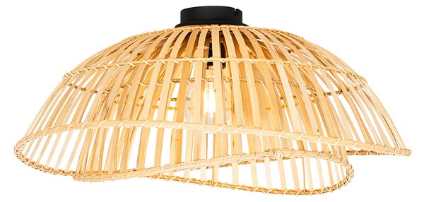 Plafoniera orientala neagra cu bambus natural 62 cm - Pua