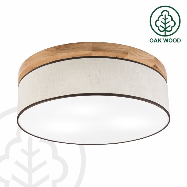 Plafonieră Brilagi BELLADONNA 3xE27/15W/230V d. 50 cm crem/stejar