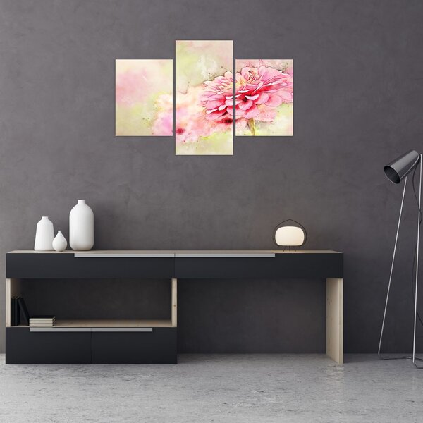 Tablou - Floare roz, aquarel (90x60 cm)