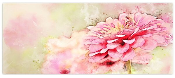 Tablou - Floare roz, aquarel (120x50 cm)