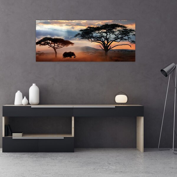 Tablou - Parcul Național Serengeti, Tanzania, Africa (120x50 cm)