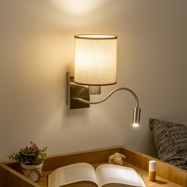 Lampă LED de perete Brilagi NUBILA 1xE27/25W/230V + LED/3W crom mat/maro