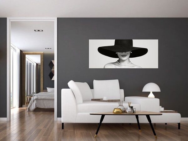 Tablou - Femeia cu pălărie (120x50 cm)