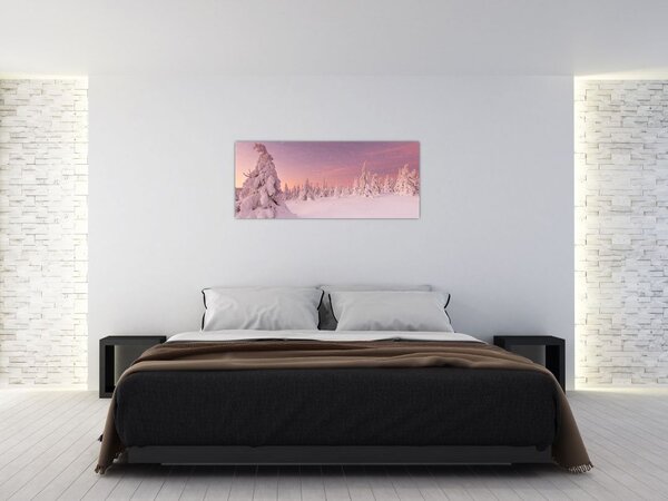 Tablou - Copaci sub așternut de zăpadă (120x50 cm)