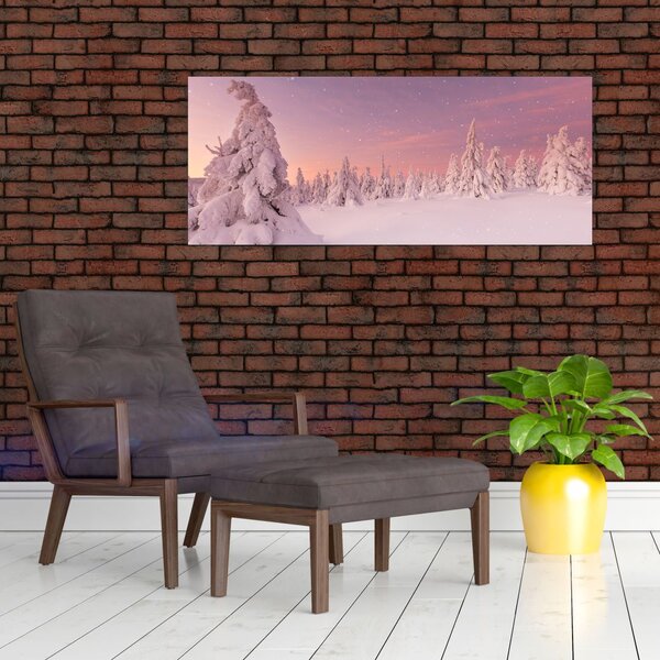 Tablou - Copaci sub așternut de zăpadă (120x50 cm)