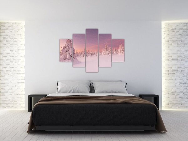 Tablou - Copaci sub așternut de zăpadă (150x105 cm)
