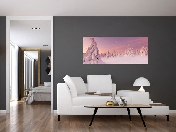 Tablou - Copaci sub așternut de zăpadă (120x50 cm)