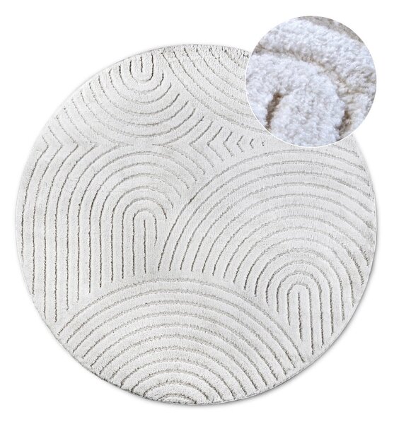 Covor alb rotund ø 160 cm Panglao New York White – Elle Decoration