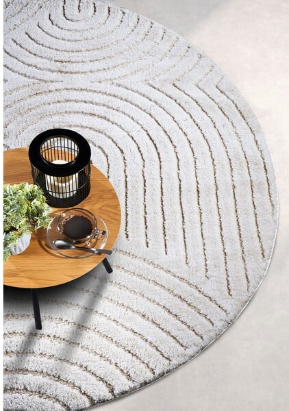 Covor alb rotund ø 160 cm Panglao New York White – Elle Decoration