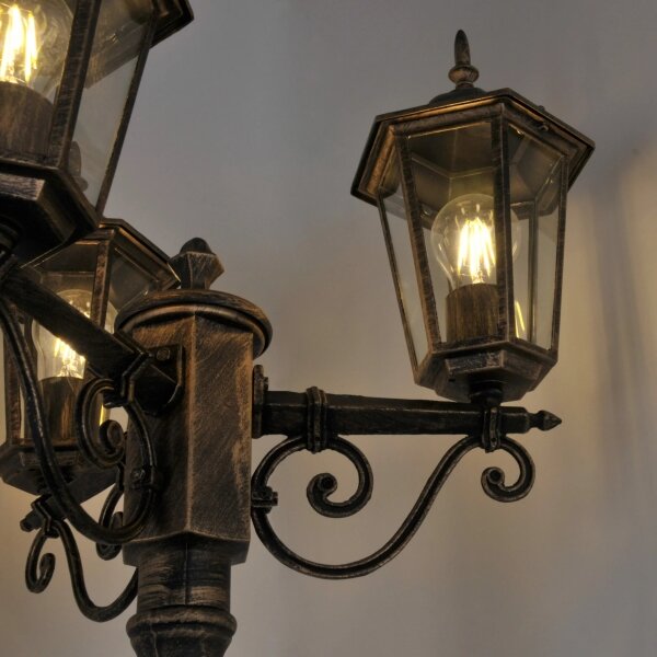 Lampă de exterior 3xE27/20W/230V IP43 2,58 m patină