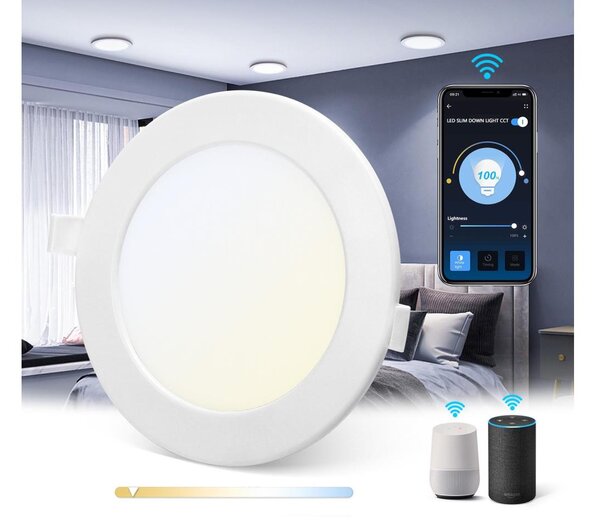 Corp de iluminat LED încastrat dimabil Aigostar LED/9W/230V d. 14,5 cm Wi-Fi