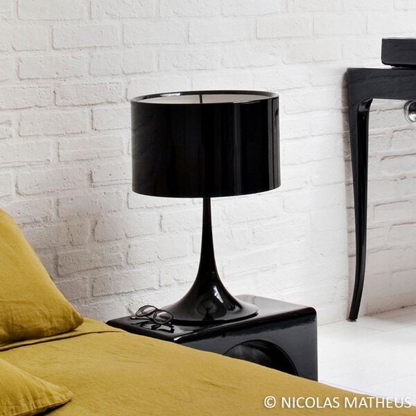 FLOS Spun Light T1 - lampă de masă neagră, reglabil, Negru, Camera de zi / sufragerie, Metal, Design