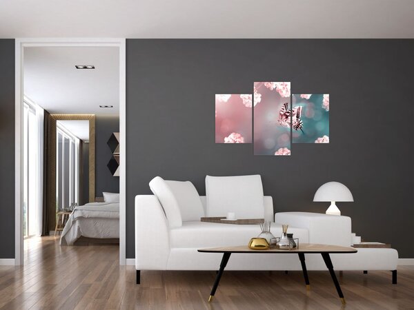 Tablou - Fluture între flori (90x60 cm)