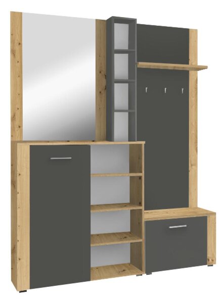 Set mobilier hol Fulgores (stejar artisan + grafit). 1119725