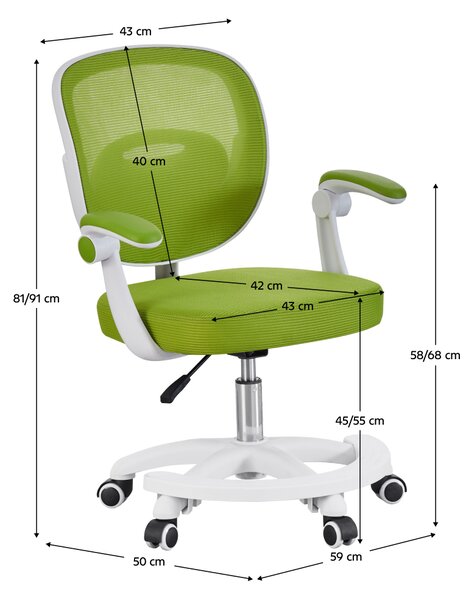 KONDELA Scaun pivotant, verde/alb, TRIXI TYP 2