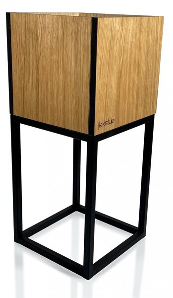 Ghiveci de lux din stejar natural din colecția LOFT FIORINO 22X22X50 cm
