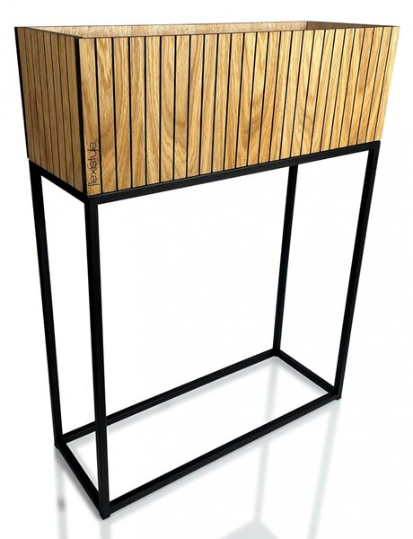Ghiveci înalt din furnir natural de stejar LOFT FIORINO 62X22X80 cm
