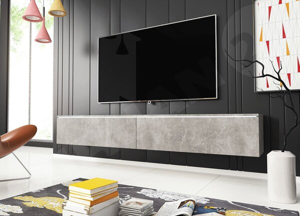 Masă TV/Dulap Dilune 180 (beton smart) (iluminat LED Alb). 1053805