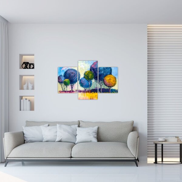 Tablou - Copaci, pictură în ulei (90x60 cm)
