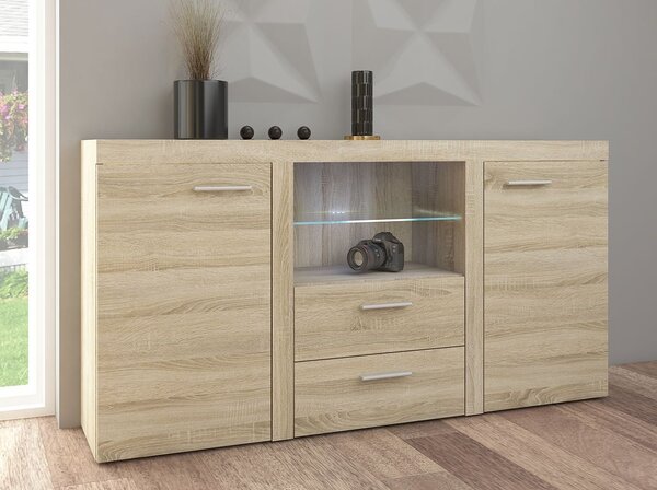 Comodă combinată Rokara (stejar sonoma) (iluminat LED). 1053860