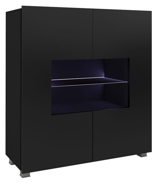 Vitrină Brenali BR01 (Negru + Negru lucios ) (fără iluminat). 1053843