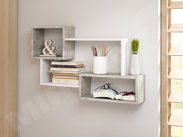 Raft de perete Cyzara 005 (beton smart + Alb). 1053867