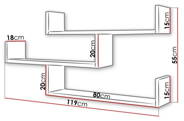 Raft de perete Cyzara 003 (Alb). 1053873
