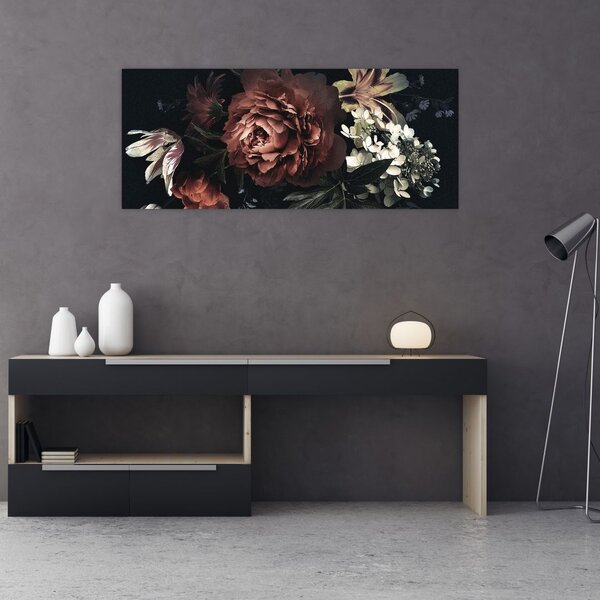 Tablou - Flori întunecate (120x50 cm)