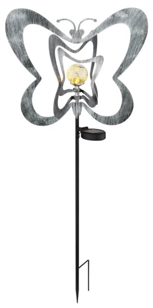 Globo 36581 - Lampă solară LED, LED/0,06 W/3 V, IP44, fluture argintiu