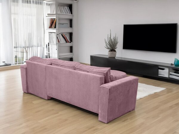 Canapea colt extensibila SMART COSARO mov deschis, cu colt bilateral + 2 perne CADOU