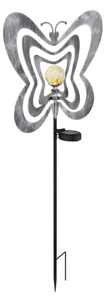 Globo 36581 - Lampă solară LED, LED/0,06 W/3 V, IP44, fluture argintiu