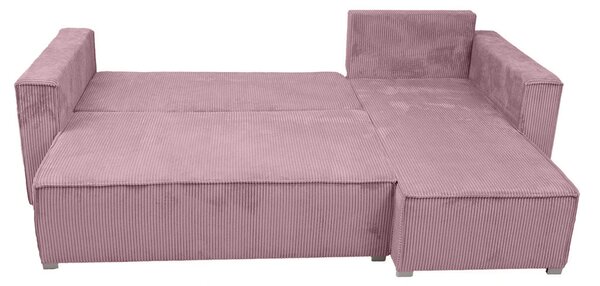 Canapea colt extensibila SMART COSARO mov deschis, cu colt bilateral + 2 perne CADOU