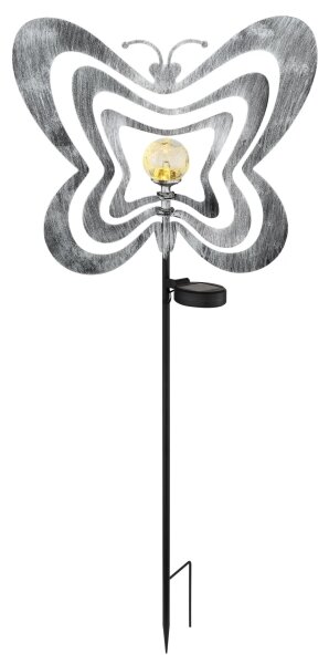 Globo 36581 - Lampă solară LED, LED/0,06 W/3 V, IP44, fluture argintiu