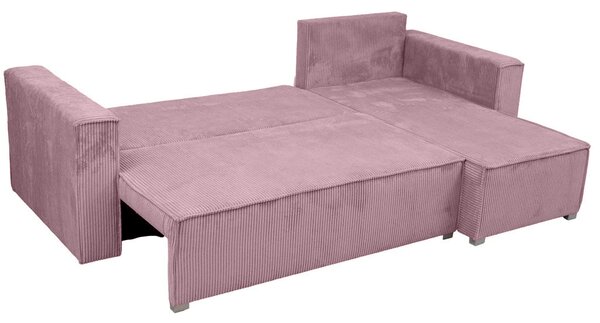 Canapea colt extensibila SMART COSARO mov deschis, cu colt bilateral + 2 perne CADOU