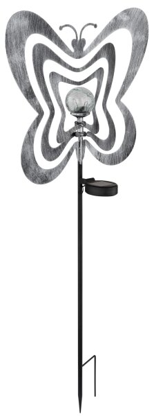 Globo 36581 - Lampă solară LED, LED/0,06 W/3 V, IP44, fluture argintiu