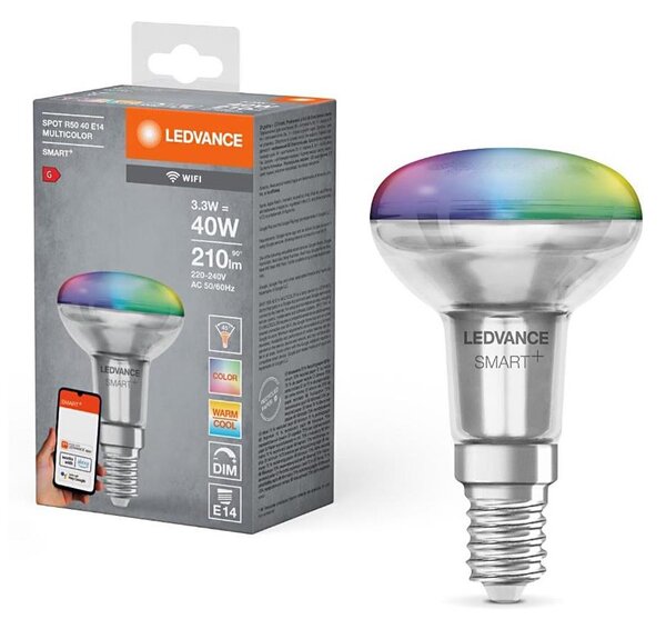 Bec LED RGBW dimabil Ledvance SMART+ E14/3,3W/230V 2700-6500K Wi-Fi