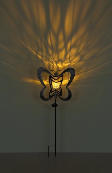 Globo 36581 - Lampă solară LED, LED/0,06 W/3 V, IP44, fluture argintiu