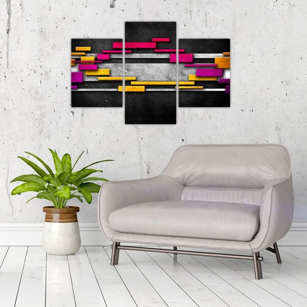 Tablou - Abstrac colorat, fundal negru (90x60 cm)