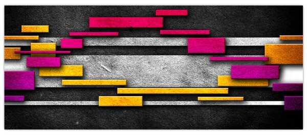 Tablou - Abstrac colorat, fundal negru (120x50 cm)