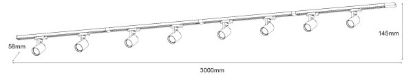 Brilagi - Spot pe șină HUSKY 8xGU10/10W/230V negru