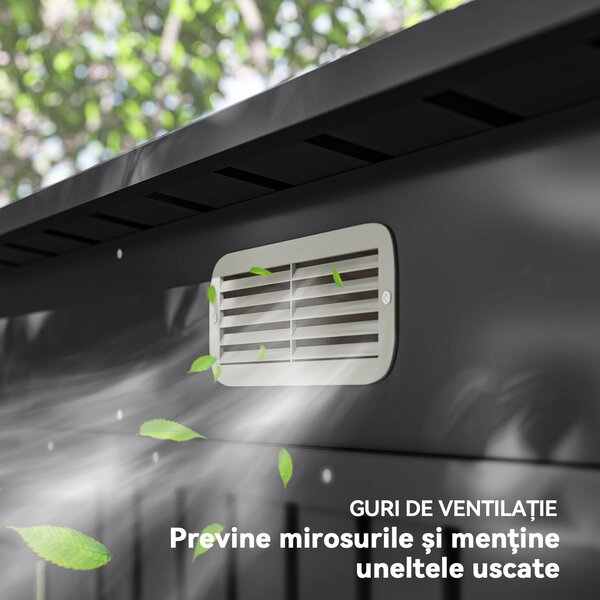 Outsunny Sopron de Gradina de 8 x 4FT Galvanizat Sopron din Metal
