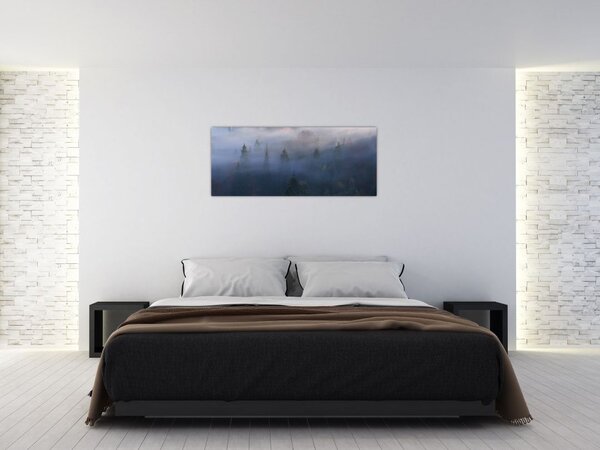 Tablou - Pădure în ceță, Carpați, Ucraina (120x50 cm)